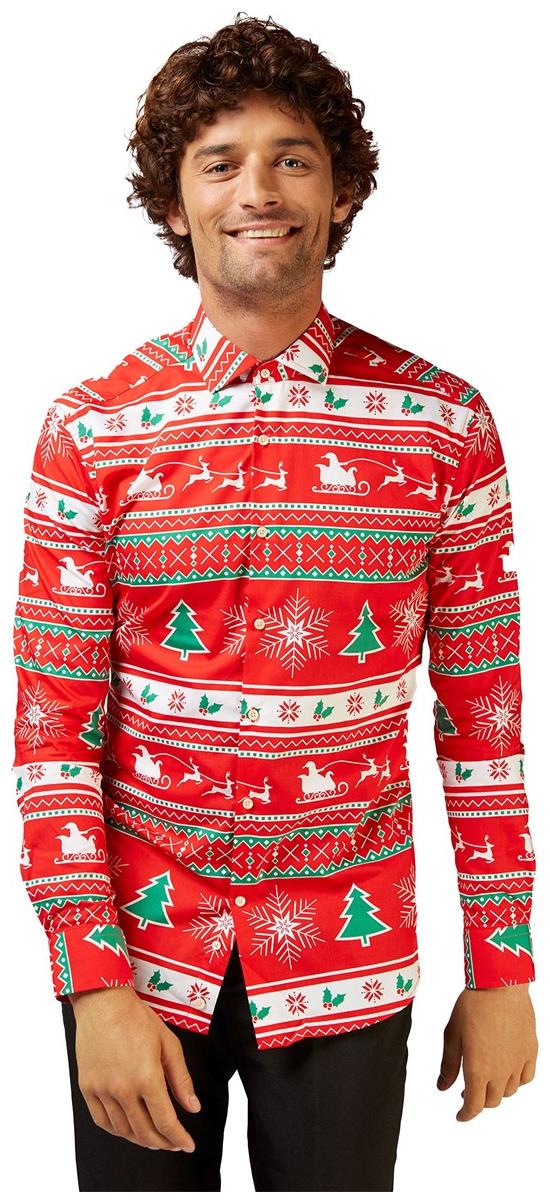 Festive OppoSuits Men's Winter Wonderland Shirt for Holiday Parties Christmas Events and Family Gatherings