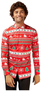 Festive OppoSuits Men's Winter Wonderland Shirt for Holiday Parties Christmas Events and Family Gatherings