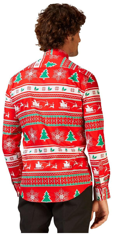 Festive OppoSuits Men's Winter Wonderland Shirt for Holiday Parties Christmas Events and Family Gatherings