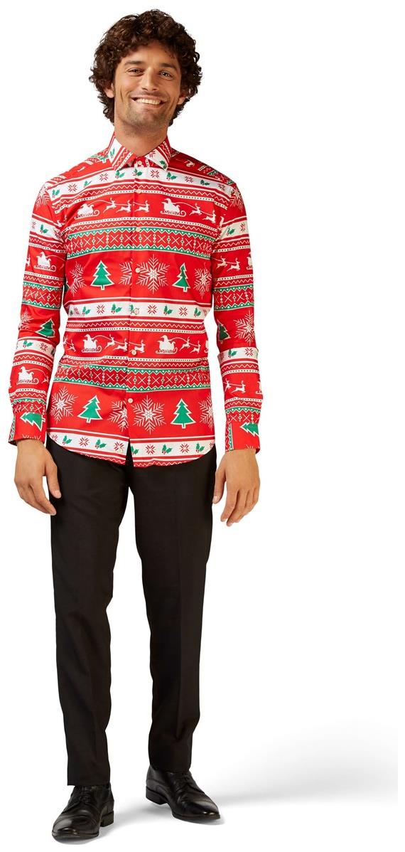Festive OppoSuits Men's Winter Wonderland Shirt for Holiday Parties Christmas Events and Family Gatherings