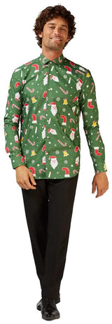 OppoSuits Men's Shirts SHIRT LS Santaboss