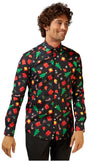 OppoSuits Men's Shirts SHIRT LS Christmas Icons Black