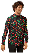 OppoSuits Men's Shirts SHIRT LS Christmas Icons Black