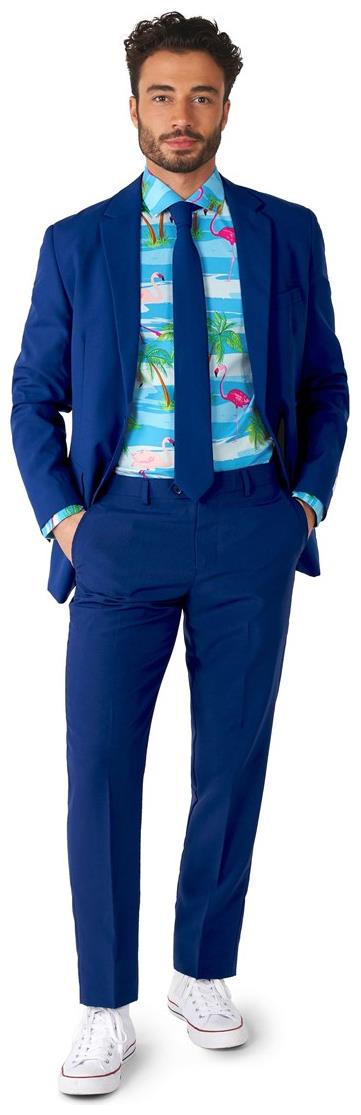 Trendy OppoSuits Flaminguy Long Sleeve Shirt for Hawaiian Theme Parties and Summer Events