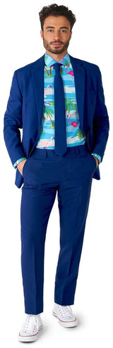 Trendy OppoSuits Flaminguy Long Sleeve Shirt for Hawaiian Theme Parties and Summer Events