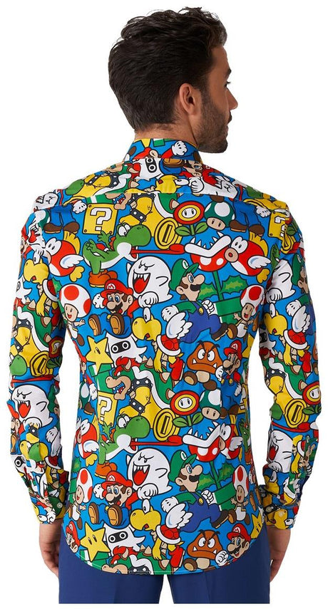 OppoSuits Men's Shirts SHIRT LS Super MarioT