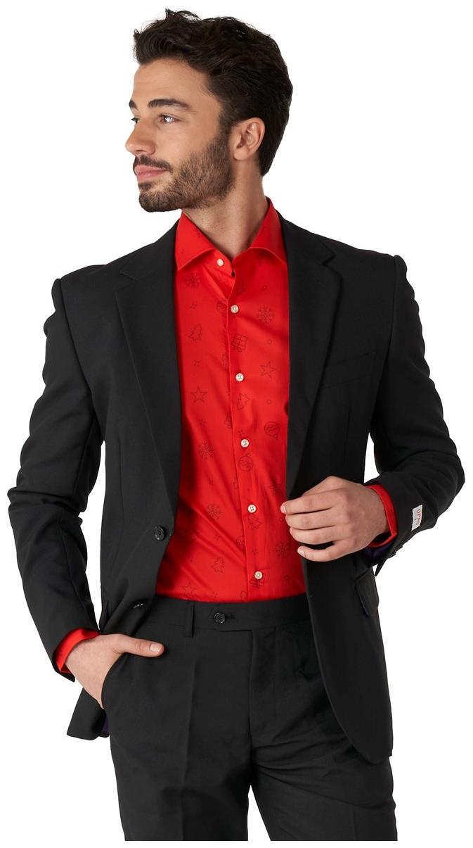 Festive OppoSuits Christmas Icons Red Shirt for Holiday Parties and Family Gatherings