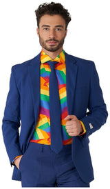 OppoSuits Men's Shirts SHIRT LS Zig Zag Rainbow
