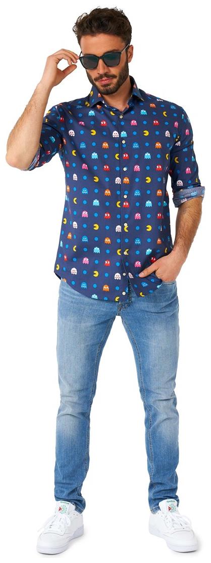 OppoSuits Men's Shirts SHIRT LS Pixel PAC-MANT