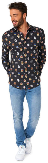 OppoSuits Men's Shirts SHIRT LS Super MarioT Bad Guys