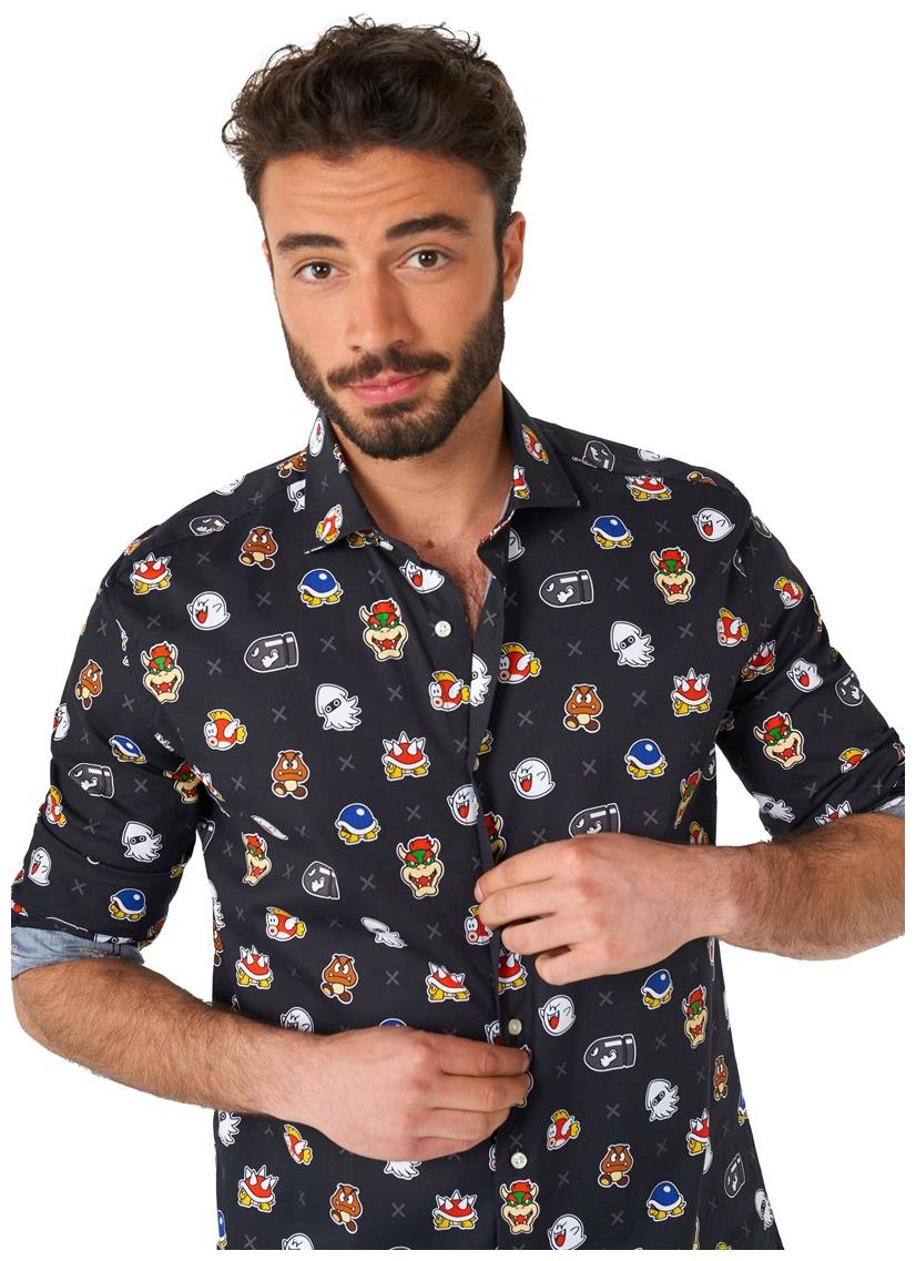 OppoSuits Men's Shirts SHIRT LS Super MarioT Bad Guys
