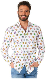 Stylish OppoSuits Pixel Pokemon Shirt for Men for Casual Wear Parties and Fun Events