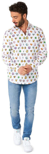 OppoSuits Men's Shirts SHIRT LS Pixel PokemonT