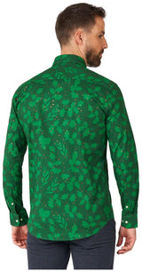 Stylish OppoSuits Men's Bright Berry Long Sleeve Shirt for Holiday Parties and Casual Gatherings