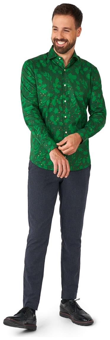 Stylish OppoSuits Men's Bright Berry Long Sleeve Shirt for Holiday Parties and Casual Gatherings