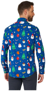 OppoSuits Men's Shirts SHIRT LS Festivity Blue