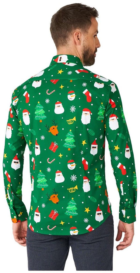 OppoSuits Men's Shirts SHIRT LS Festivity Green
