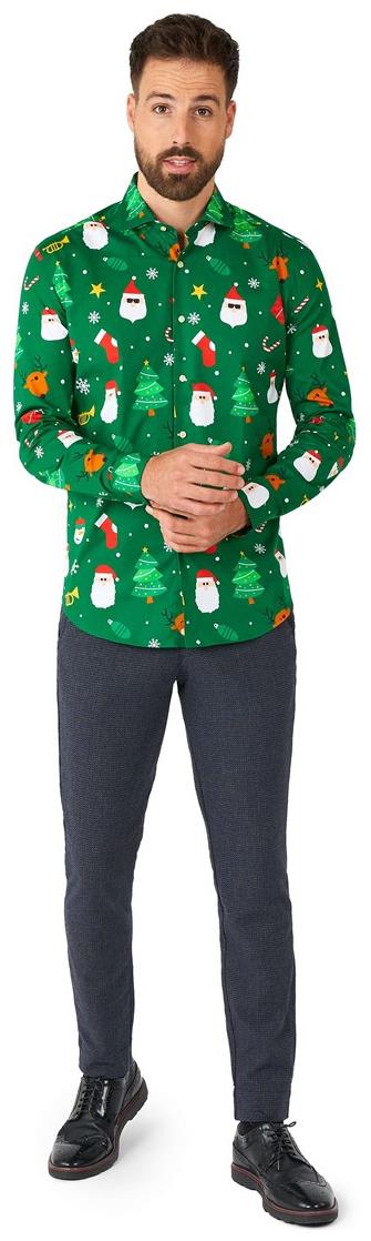OppoSuits Men's Shirts SHIRT LS Festivity Green