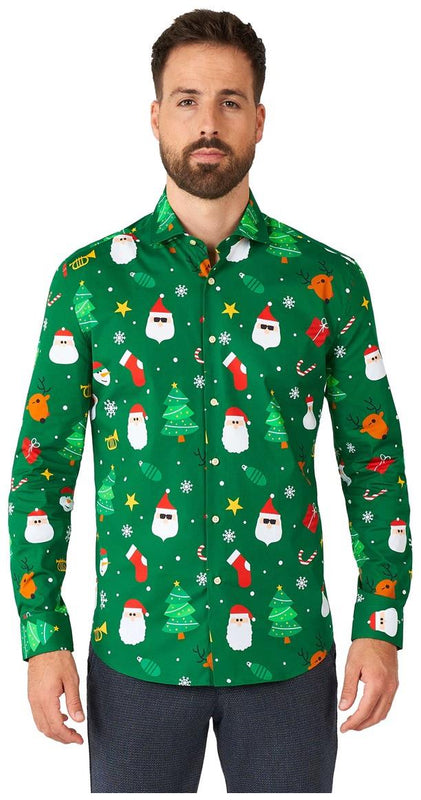 OppoSuits Men's Shirts SHIRT LS Festivity Green