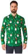 OppoSuits Men's Shirts SHIRT LS Festivity Green