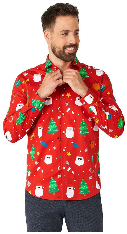 Festive OppoSuits Red Shirt for Christmas Parties Celebrations and Holiday Gatherings