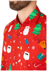 OppoSuits Men's Shirts SHIRT LS Festivity Red