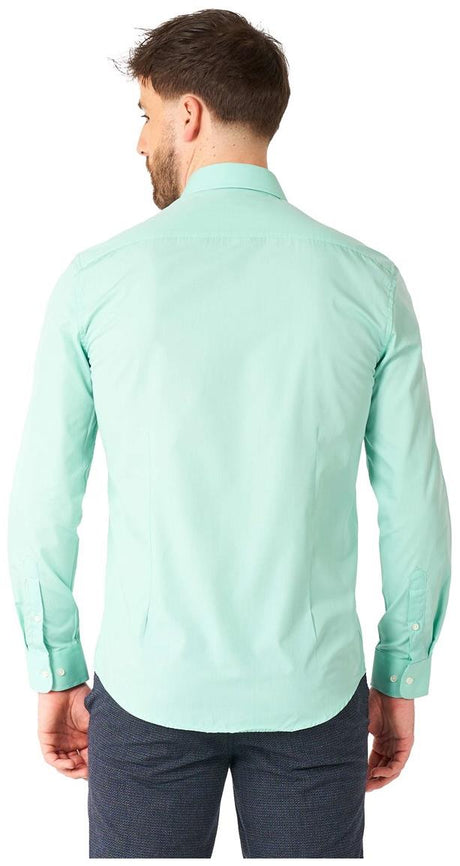 OppoSuits Magic Mint Long Sleeve Shirt for Stylish Men Fashion Events and Casual Wear