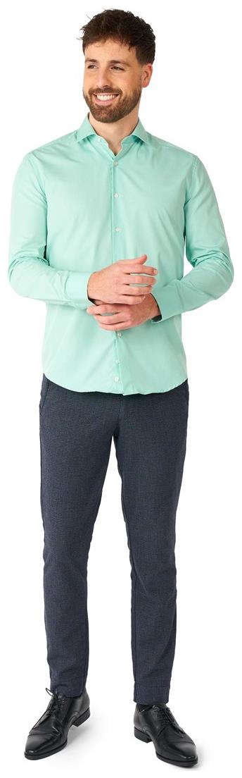 OppoSuits Magic Mint Long Sleeve Shirt for Stylish Men Fashion Events and Casual Wear