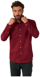 OppoSuits Men's Shirts SHIRT LS Blazing Burgundy