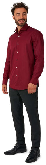 OppoSuits Men's Shirts SHIRT LS Blazing Burgundy