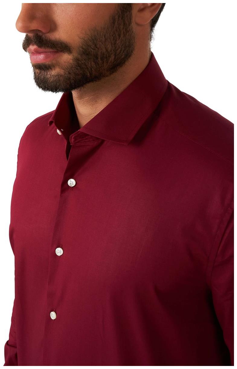 OppoSuits Men's Shirts SHIRT LS Blazing Burgundy