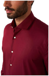 OppoSuits Men's Shirts SHIRT LS Blazing Burgundy