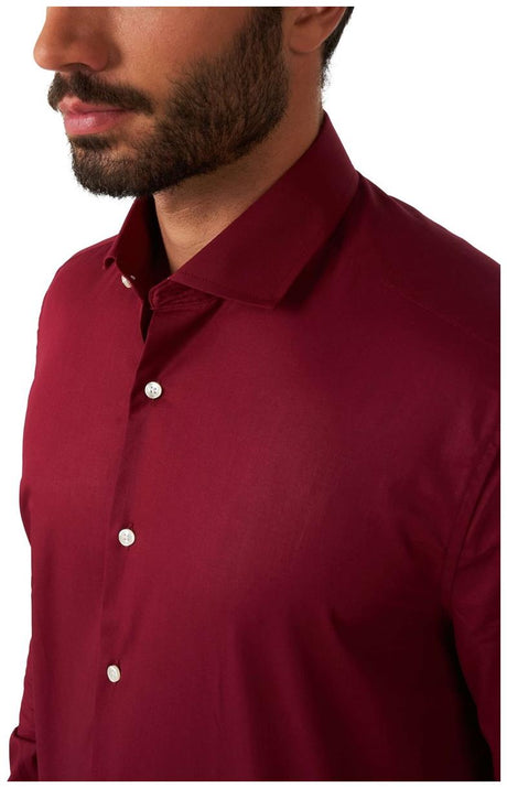 OppoSuits Men's Shirts SHIRT LS Blazing Burgundy