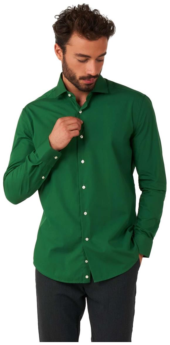 Stylish OppoSuits Glorious Green Long Sleeve Shirt for Casual Outings Parties and Holiday Events