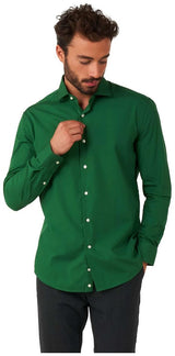 Stylish OppoSuits Glorious Green Long Sleeve Shirt for Casual Outings Parties and Holiday Events