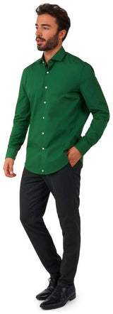 Stylish OppoSuits Glorious Green Long Sleeve Shirt for Casual Outings Parties and Holiday Events