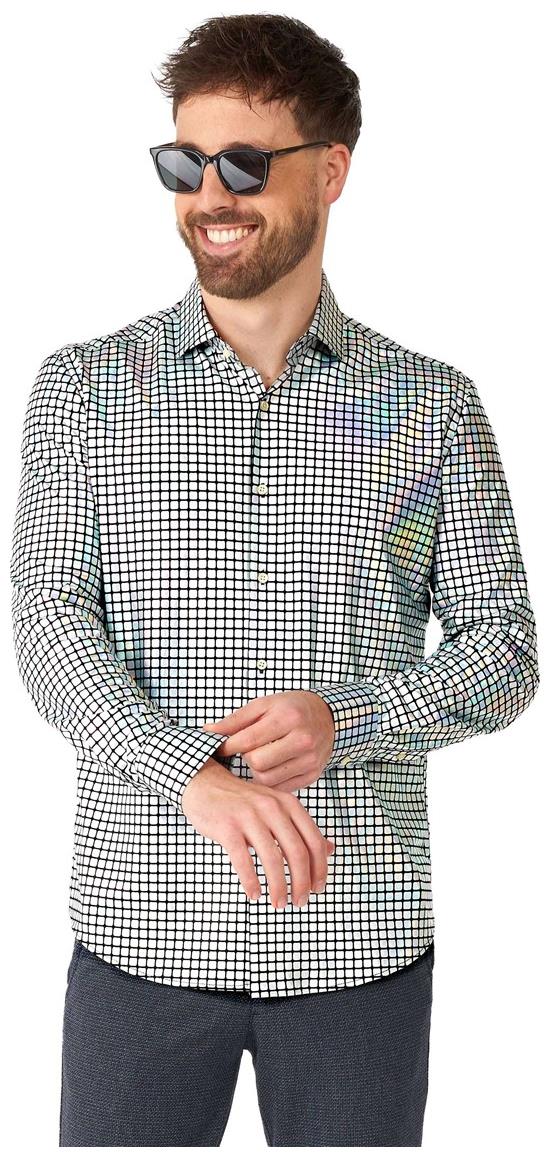 Shiny OppoSuits Discoballer Shirt for Dance Parties Retro Events and Festive Celebrations