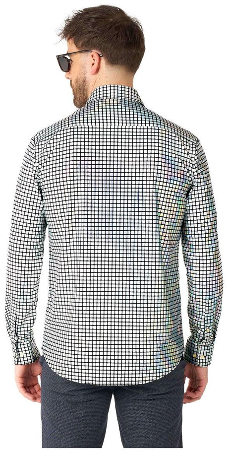 Shiny OppoSuits Discoballer Shirt for Dance Parties Retro Events and Festive Celebrations