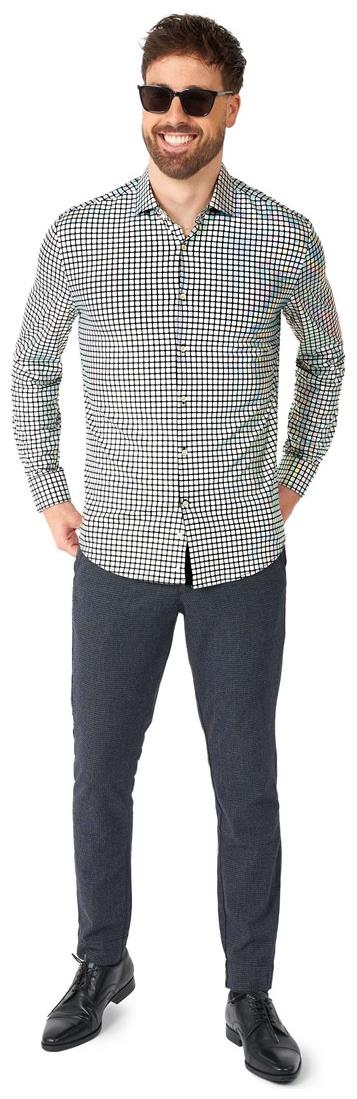 Shiny OppoSuits Discoballer Shirt for Dance Parties Retro Events and Festive Celebrations