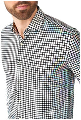Shiny OppoSuits Discoballer Shirt for Dance Parties Retro Events and Festive Celebrations