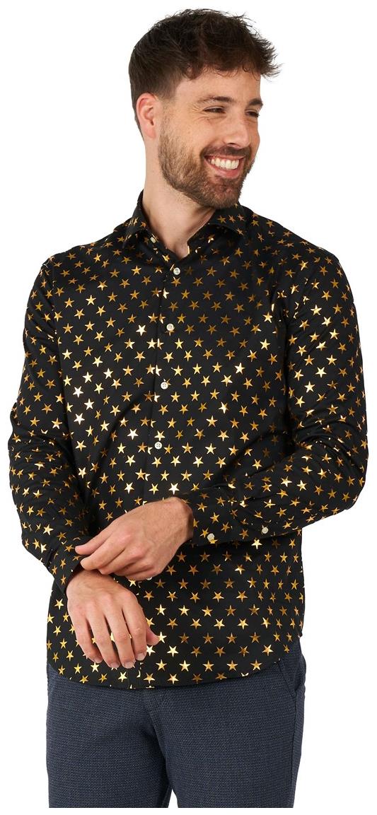 OppoSuits Shiny Polka Star Shirt for Holiday Parties and Festive Gatherings
