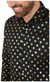 OppoSuits Shiny Polka Star Shirt for Holiday Parties and Festive Gatherings