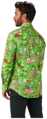 OppoSuits Men's Shirts SHIRT LS SpongeBobT Christmas