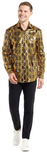 OppoSuits Men's Shirts SHIRT LS Shiny Snake