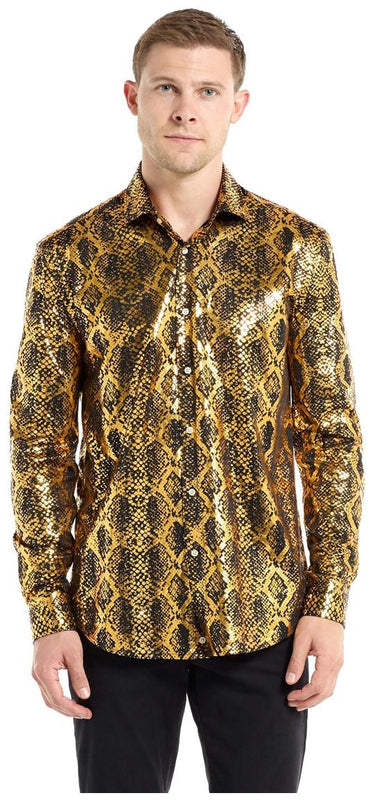 OppoSuits Men's Shirts SHIRT LS Shiny Snake
