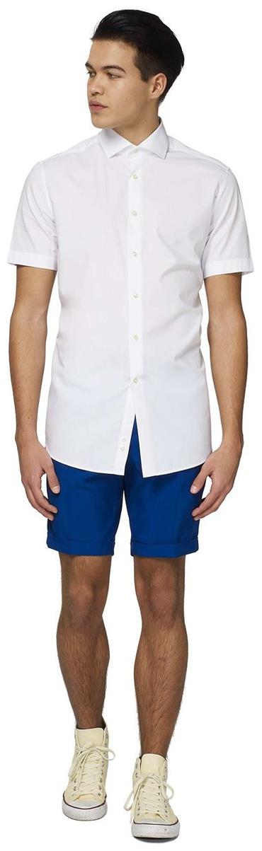 OppoSuits Men's Summer Shirts SHIRT Short Sleeve White Knight