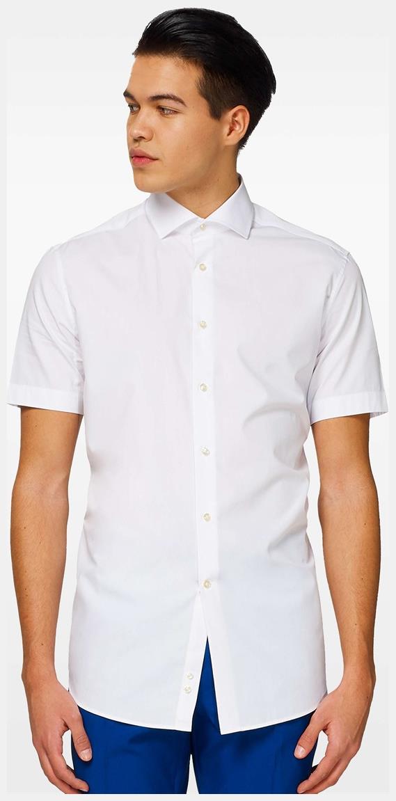 OppoSuits Men's Summer Shirts SHIRT Short Sleeve White Knight