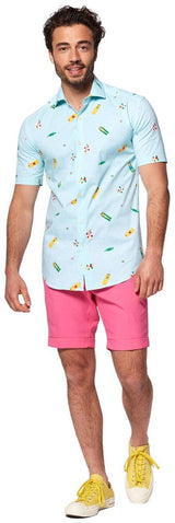 OppoSuits Men's Summer Shirts SHIRT Short Sleeve Pool Life