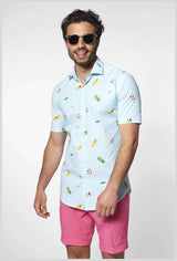 OppoSuits Men's Summer Shirts SHIRT Short Sleeve Pool Life