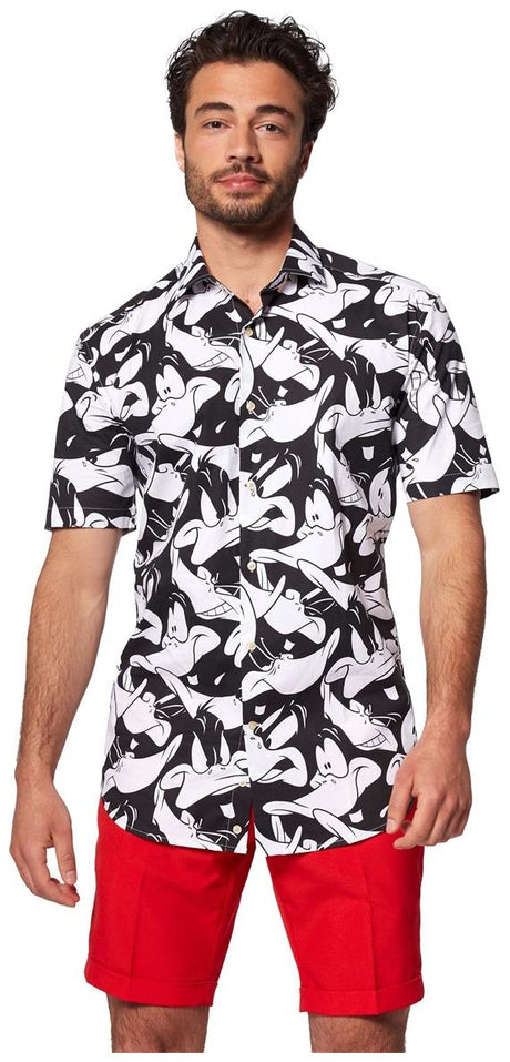 OppoSuits Men's Summer Shirts SHIRT Short Sleeve Daffy Duck